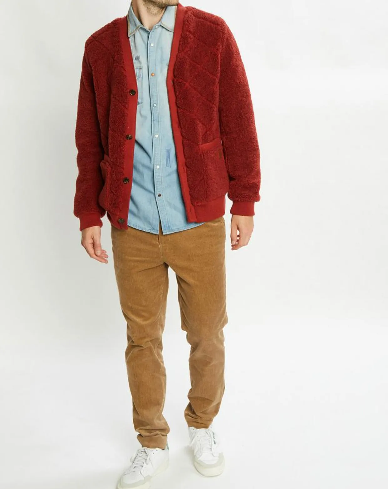 Homme Scotch & Soda Gilets Et Cardigans^Gilet Teddy en Sherpa rouge