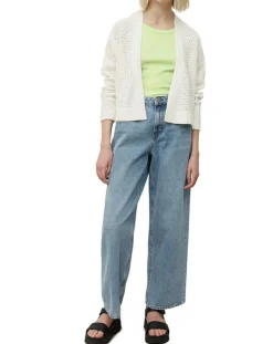 Femme Marc O'Polo Gilets Et Cardigans^Gilet Tube Maille Ajourée blanc