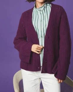 Femme Stella Forest Gilets Et Cardigans^Gilet évasé en Laine & Alpaga mélangés Théodore violet