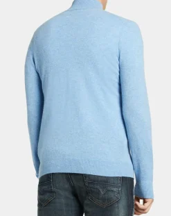 Gilet zippé 100% Cachemire Machgil bleu clair-Galeries Lafayette New