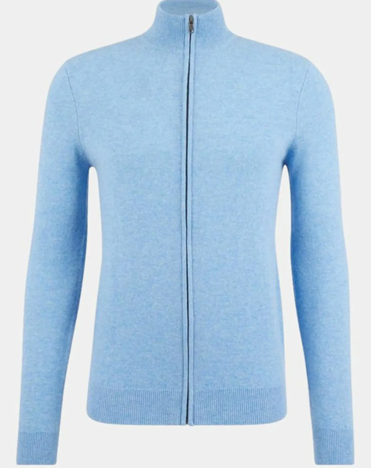 Gilet zippé 100% Cachemire Machgil bleu clair-Galeries Lafayette New