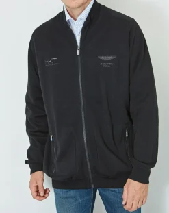 Gilet zippé 100% Laine Aston Martin Racing noir-Hackett London Discount