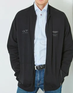 Gilet zippé 100% Laine Aston Martin Racing noir-Hackett London Discount