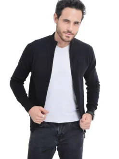 Gilet zippé classique noir-C&Jo Sale