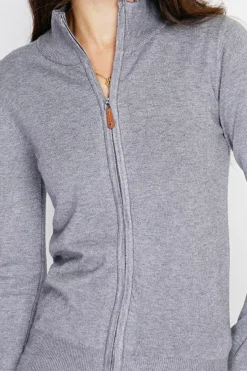 Femme C&Jo Gilets Et Cardigans^Gilet zippé en Cachemire mélangé flanelle