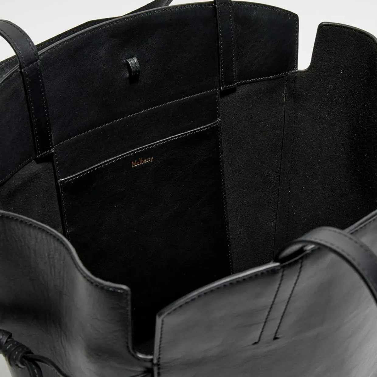 Grand sac cabas en Cuir Clovelly noir - 50x40x16 cm-Mulberry Online