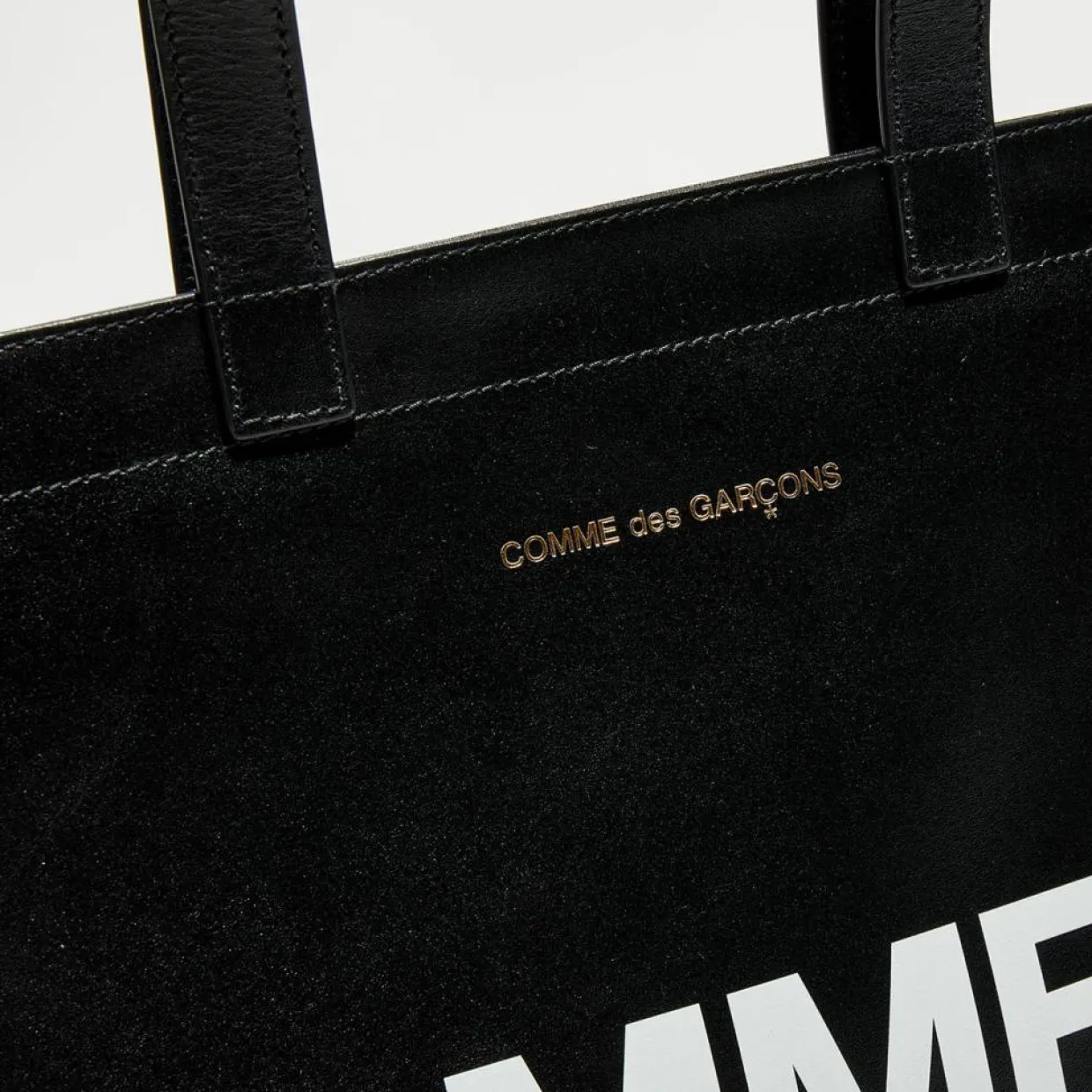 Femme Comme des Garçons Sacs^Grand sac fourre-tout en Cuir avec logo noir - 33x36x0.5 cm