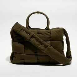 Grand sac fourre-tout rembourré Arco olive - 32x44x11 cm-Bottega Veneta Outlet