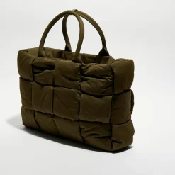 Grand sac fourre-tout rembourré Arco olive - 32x44x11 cm-Bottega Veneta Outlet