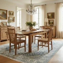 Bois & Chiffons Tables^Grande table à manger carréé allonge 130 Acacia Gordon Marron - 130x130x78 cm