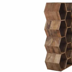 Grande étagère hexagonale offre m&m naturel - 111x40x168 cm-Bois & Chiffons Discount