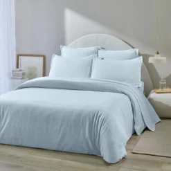 Housse de couette 100% Flanelle de Coton bleue-Home Collection Discount