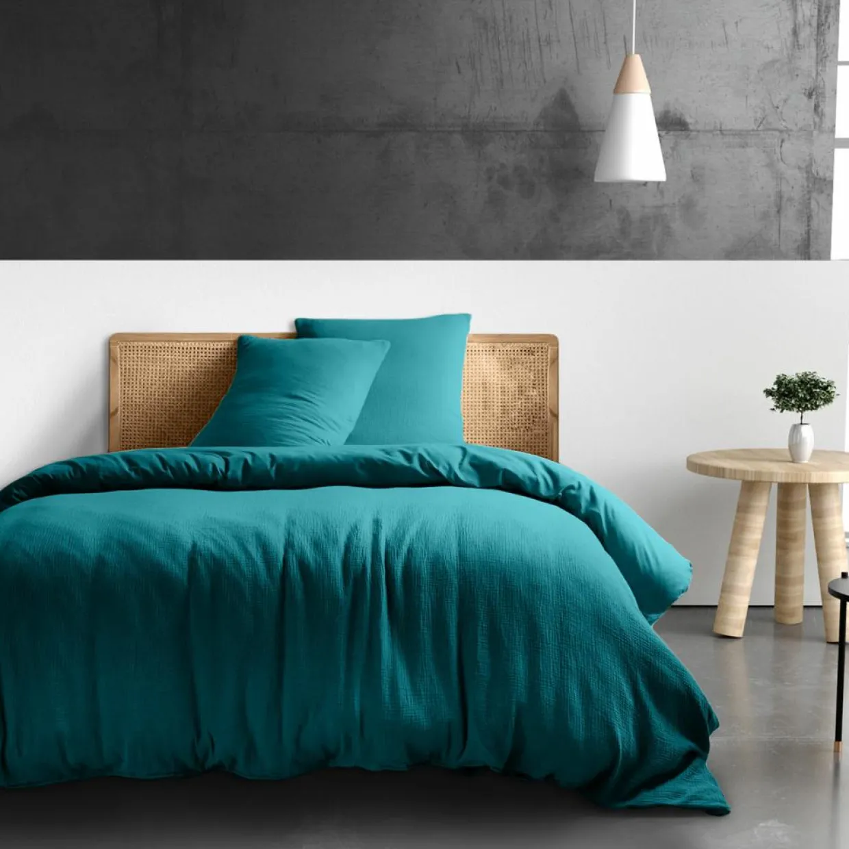 Housse de couette 100% Gaze de coton bleue-Baton Rouge New