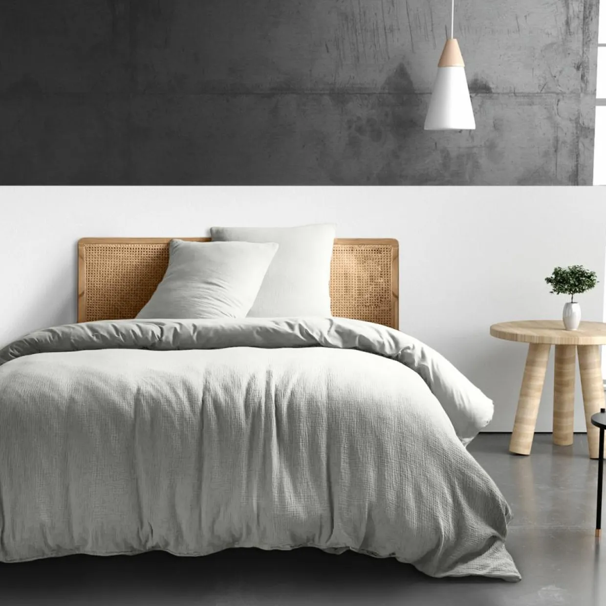 Housse de couette 100% Gaze de coton grise-Baton Rouge Online