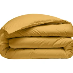 Baton Rouge Linge De Lit, Ensembles^Housse de Couette 100% Percale de Coton - Finition Bouteille 40cm jaune moutarde