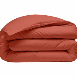 Baton Rouge Linge De Lit, Ensembles^Housse de Couette 100% Percale de Coton - Finition Bouteille 40cm terre de sienne