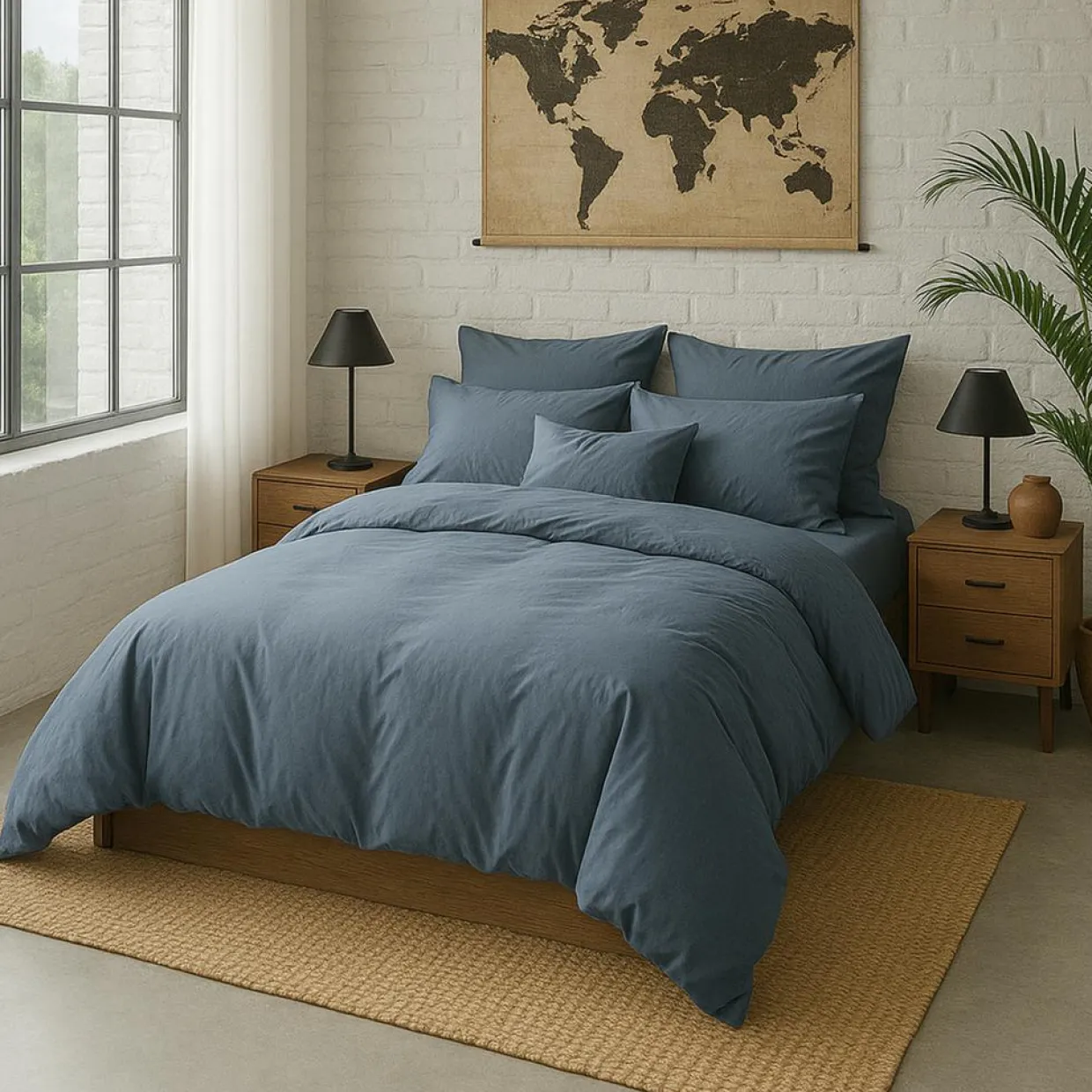 Baton Rouge Linge De Lit, Ensembles^Housse de Couette 100% Percale de Coton - Finition Bouteille 40cm bleu forever