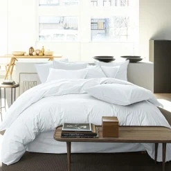 Baton Rouge Linge De Lit, Ensembles^Housse de couette en percale de coton lavé blanc nuage