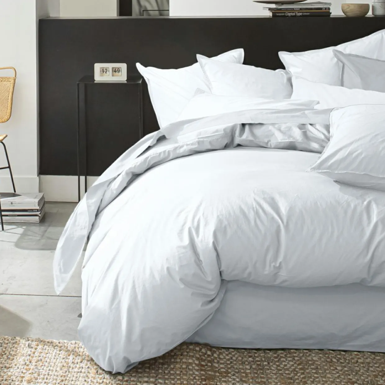 Baton Rouge Linge De Lit, Ensembles^Housse de couette en percale de coton lavé blanc nuage