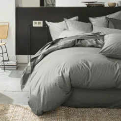 Baton Rouge Linge De Lit, Ensembles^Housse de couette en percale de coton lavé gris perle