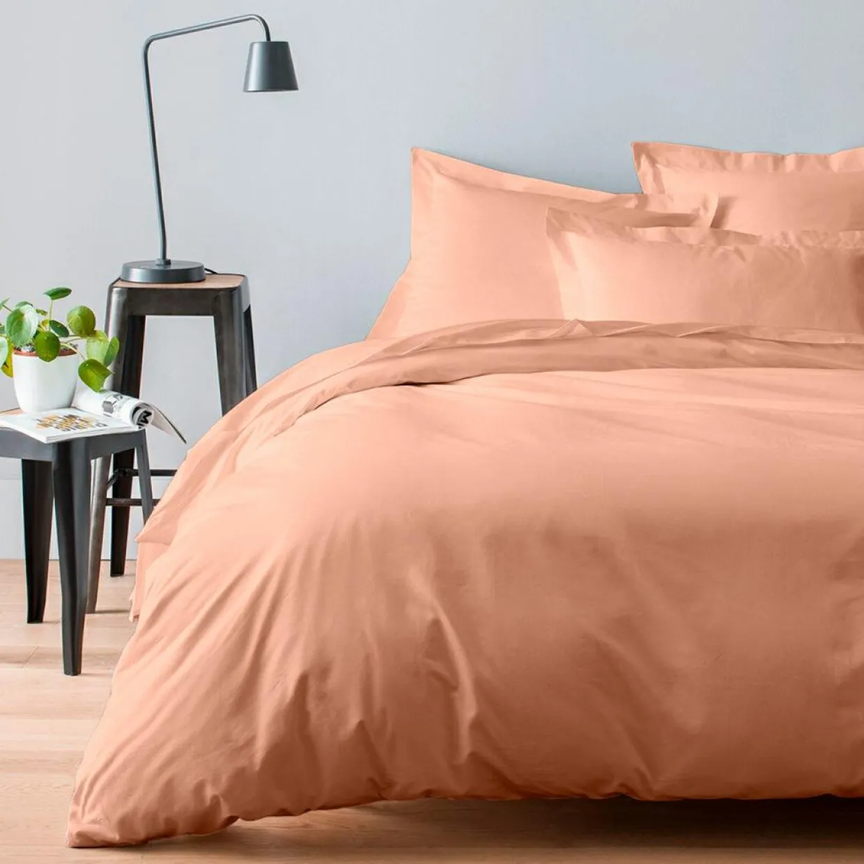 Baton Rouge Linge De Lit, Ensembles^Housse de couette satin de coton lavé rose