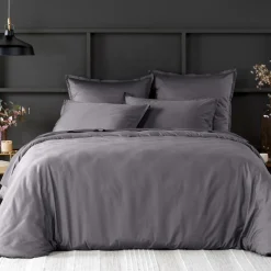 Baton Rouge Linge De Lit, Ensembles^Housse de couette satin de coton lavé grise