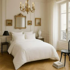 Baton Rouge Linge De Lit, Ensembles^Housse de couette satin de coton lavé blanche
