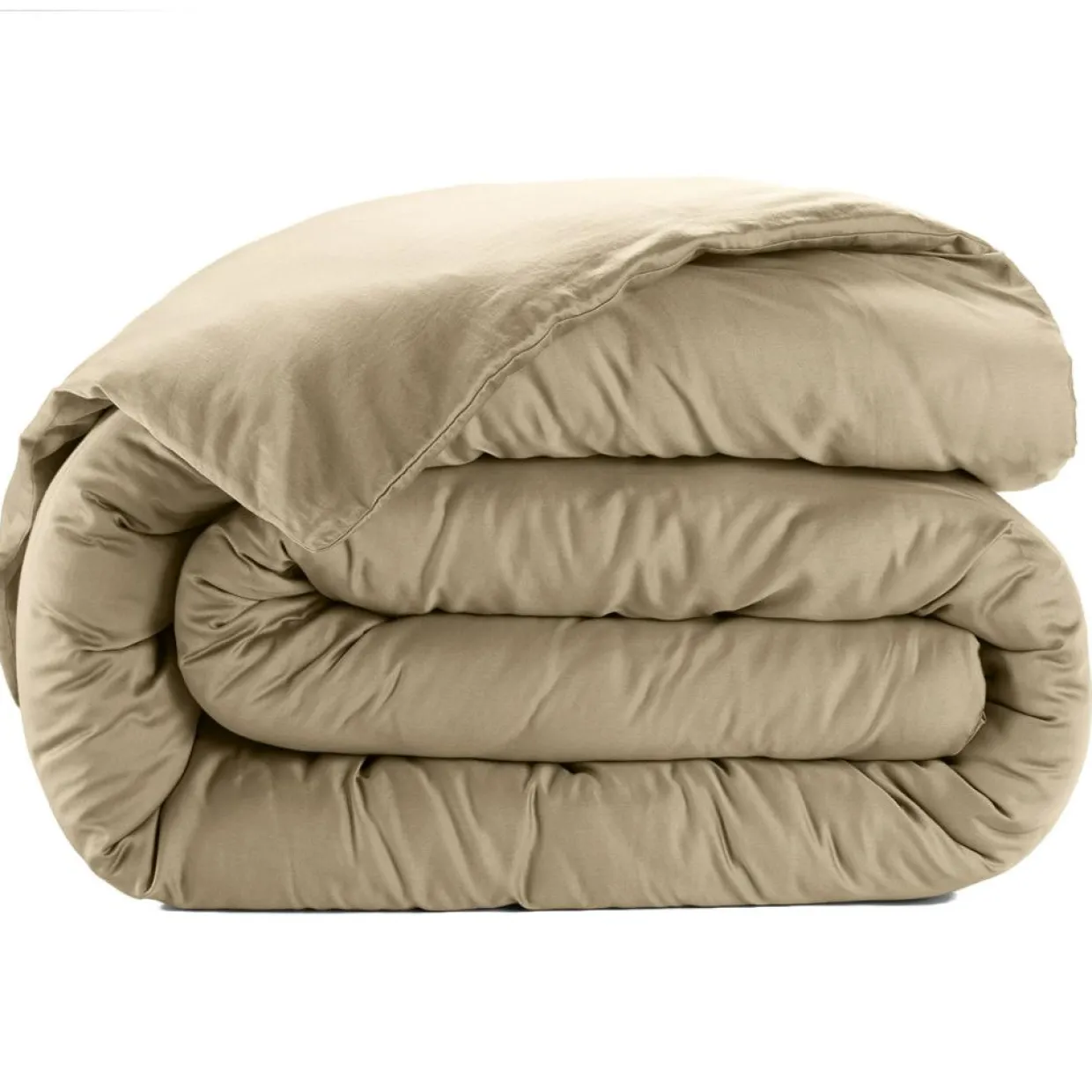 Housse de couette satin de coton lavé beige-Baton Rouge Discount