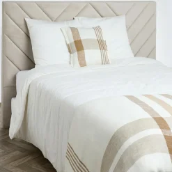 Housse de coussin 100% Lin Aalborg tabac - 45x45 cm-Haomy Clearance