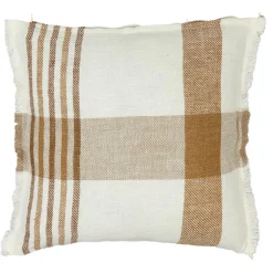 Housse de coussin 100% Lin Aalborg tabac - 45x45 cm-Haomy Clearance