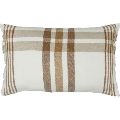 Housse de coussin 100% Lin Aalborg tabac - 50x80 cm-Haomy Clearance