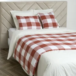 Haomy Coussins, Galettes De Sièges^Housse de coussin 100% Lin Palma brique - 40x60 cm