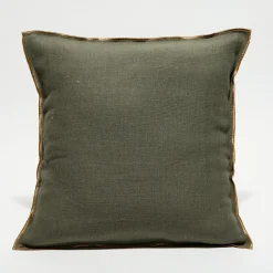 Apotheca Coussins, Galettes De Sièges^Housse de coussin en lin lavé kaki - 45x45 cm