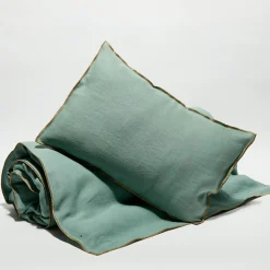 Housse de coussin en lin lavé jade - 40x60 cm-Apotheca Best