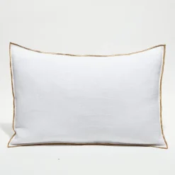 Housse de coussin en lin lavé blanche - 40x60 cm-Apotheca Best