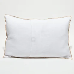 Housse de coussin en lin lavé blanche - 40x60 cm-Apotheca Best