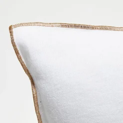 Housse de coussin en lin lavé blanche - 40x60 cm-Apotheca Best