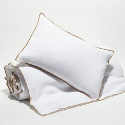 Housse de coussin en lin lavé blanche - 40x60 cm-Apotheca Best