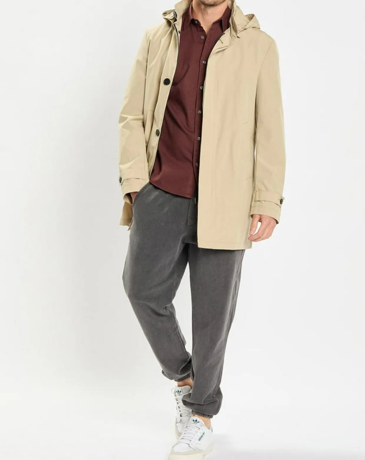 Imperméable Technique à Capuche Non Doublé beige-Marc O'Polo Online