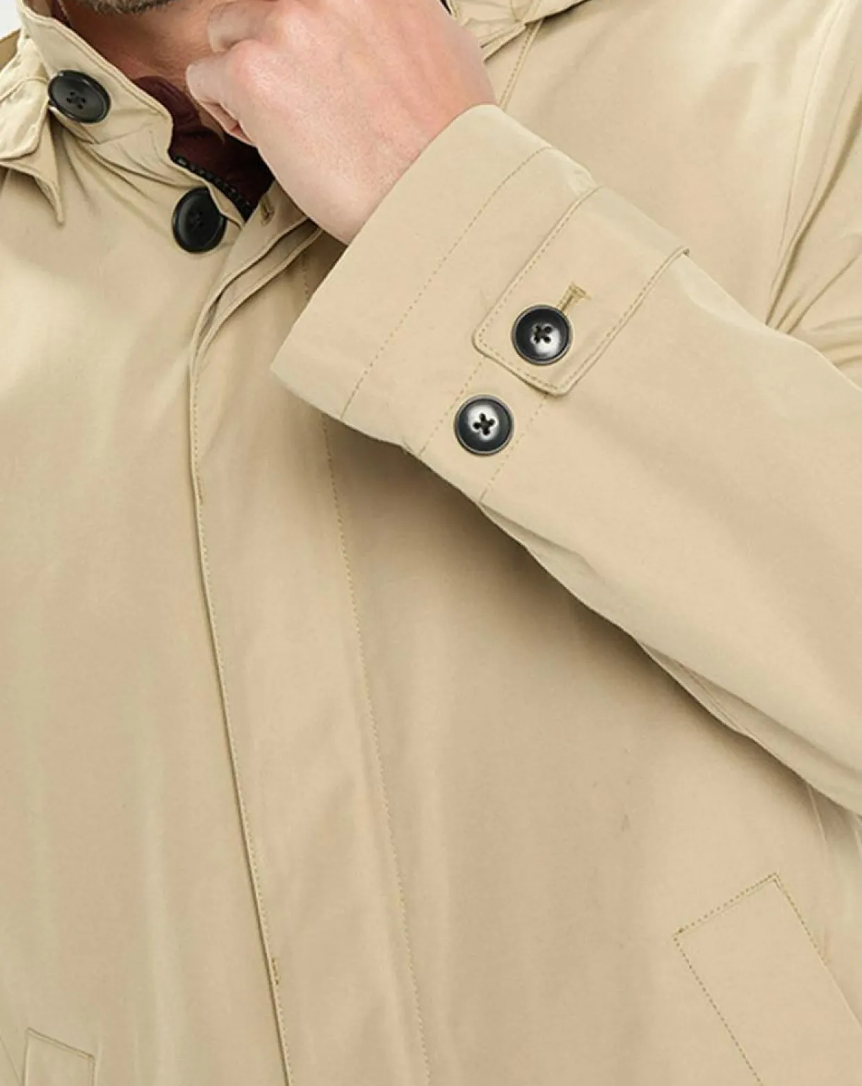 Imperméable Technique à Capuche Non Doublé beige-Marc O'Polo Online