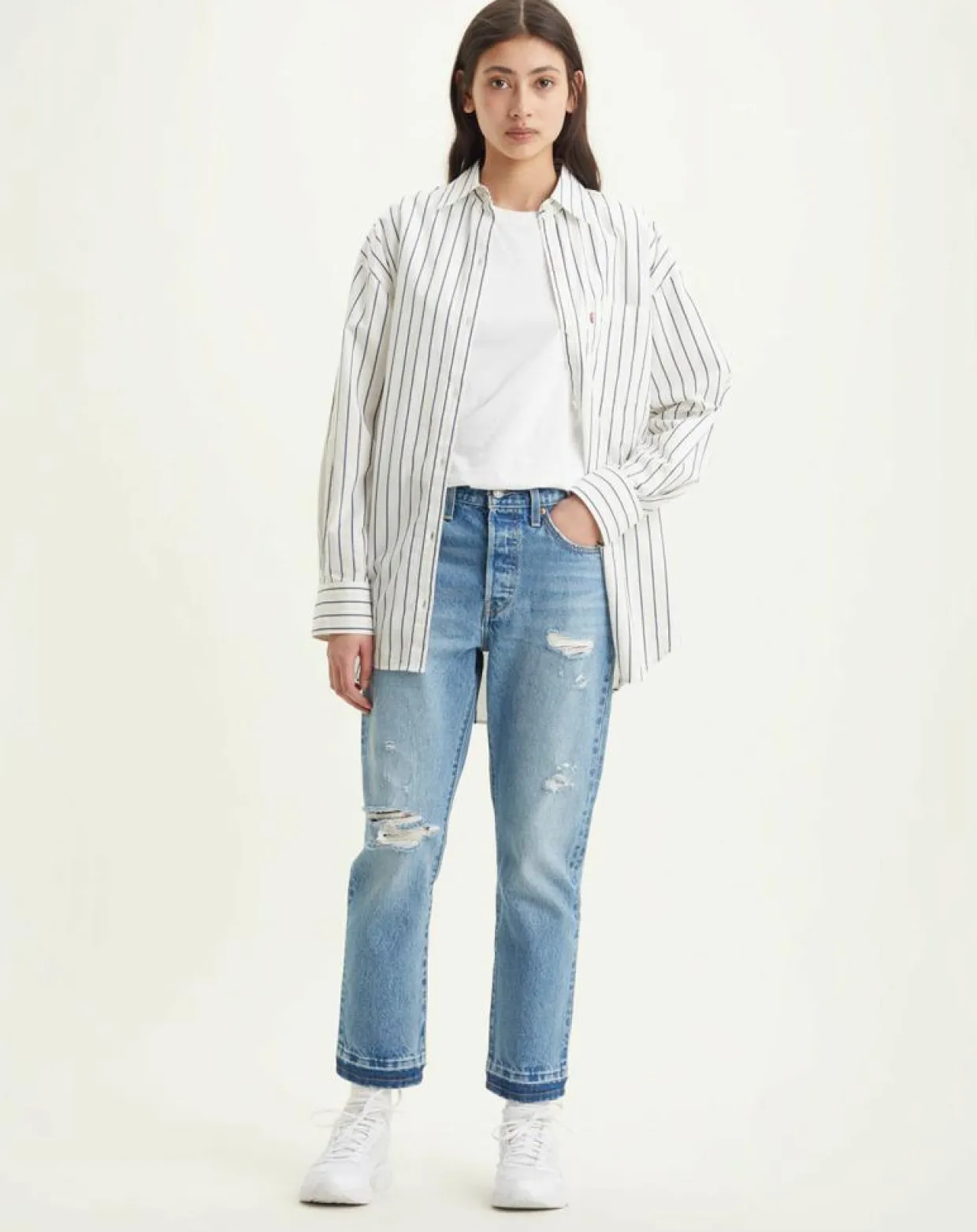 Femme Levi's® Jeans^Jean 501 Crop coupe droite bleu