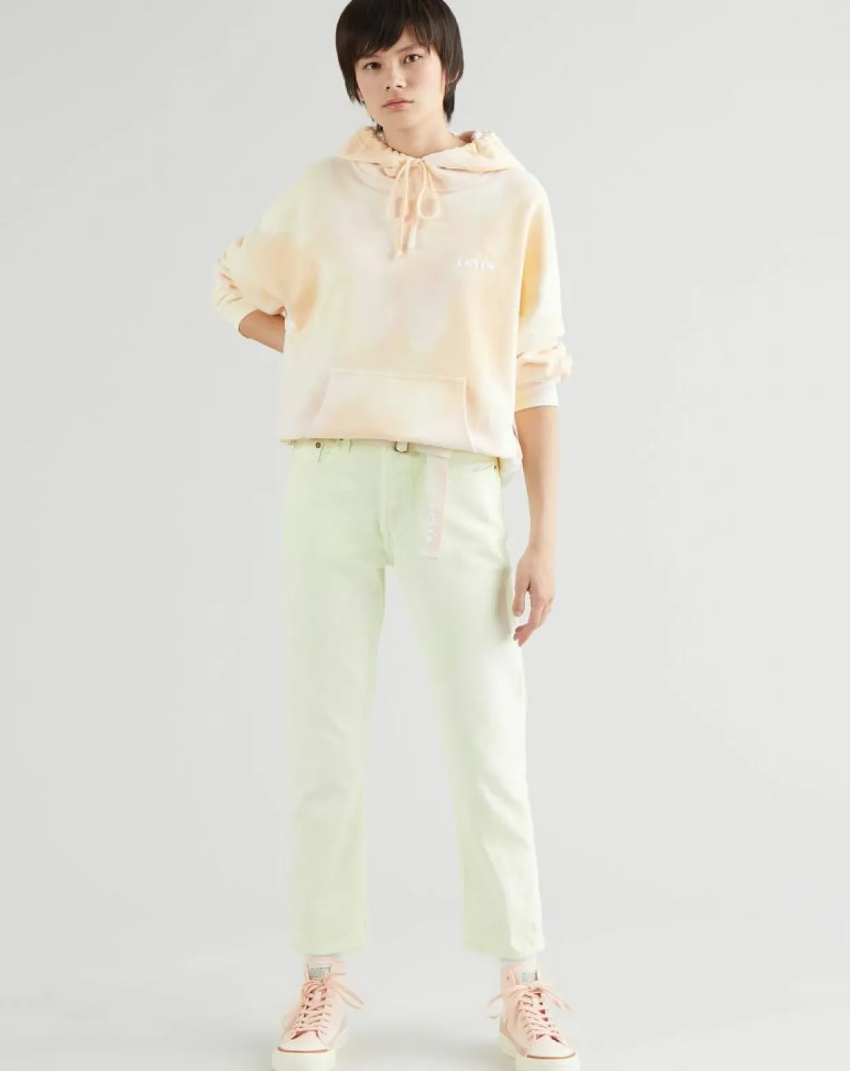 Jean 501 Crop In The Lime pastel jaune-Levi's® Online