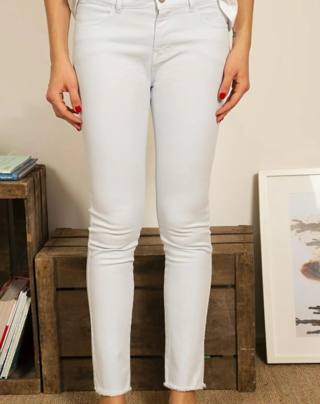 Jean 7/8 Enigme bleu clair-Cuisse de Grenouille Online