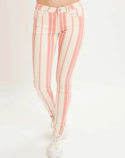 Femme Scotch & Soda Jeans^Jean à rayures rose/écru