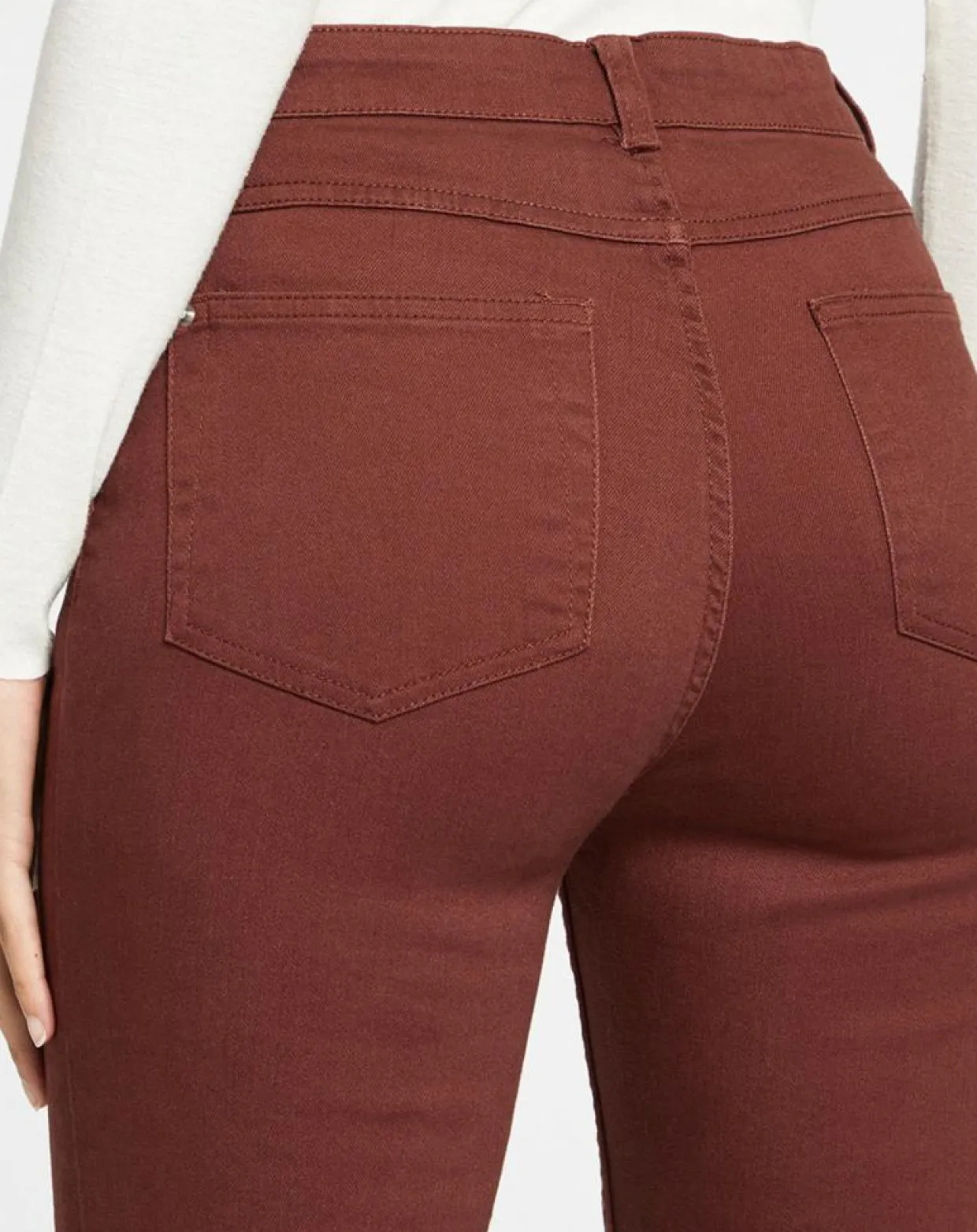 Jean ajusté Gerly en Toile de coton marron foncé-Galeries Lafayette Online