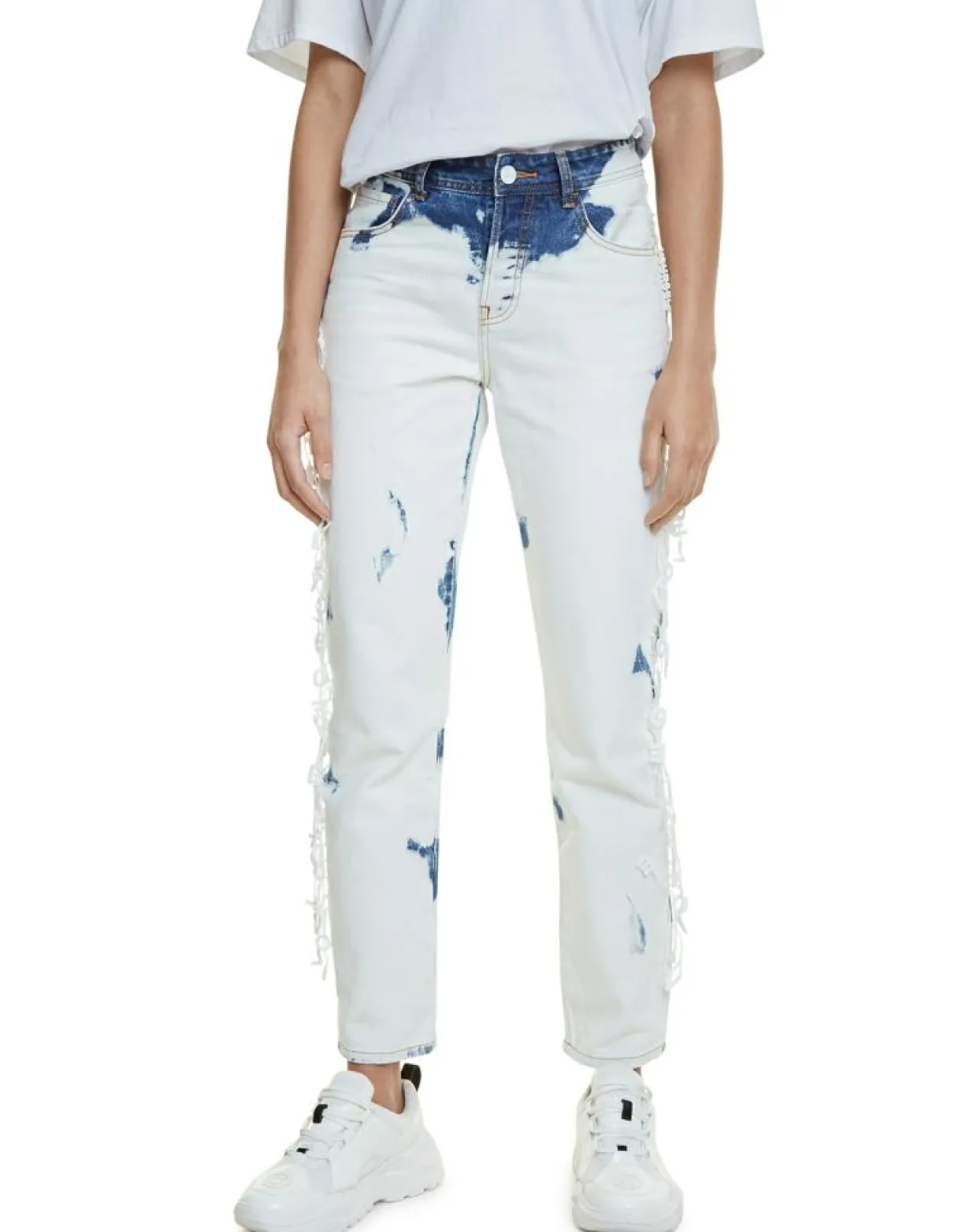 Femme Desigual Jeans^Jean Bleach blanc/bleu