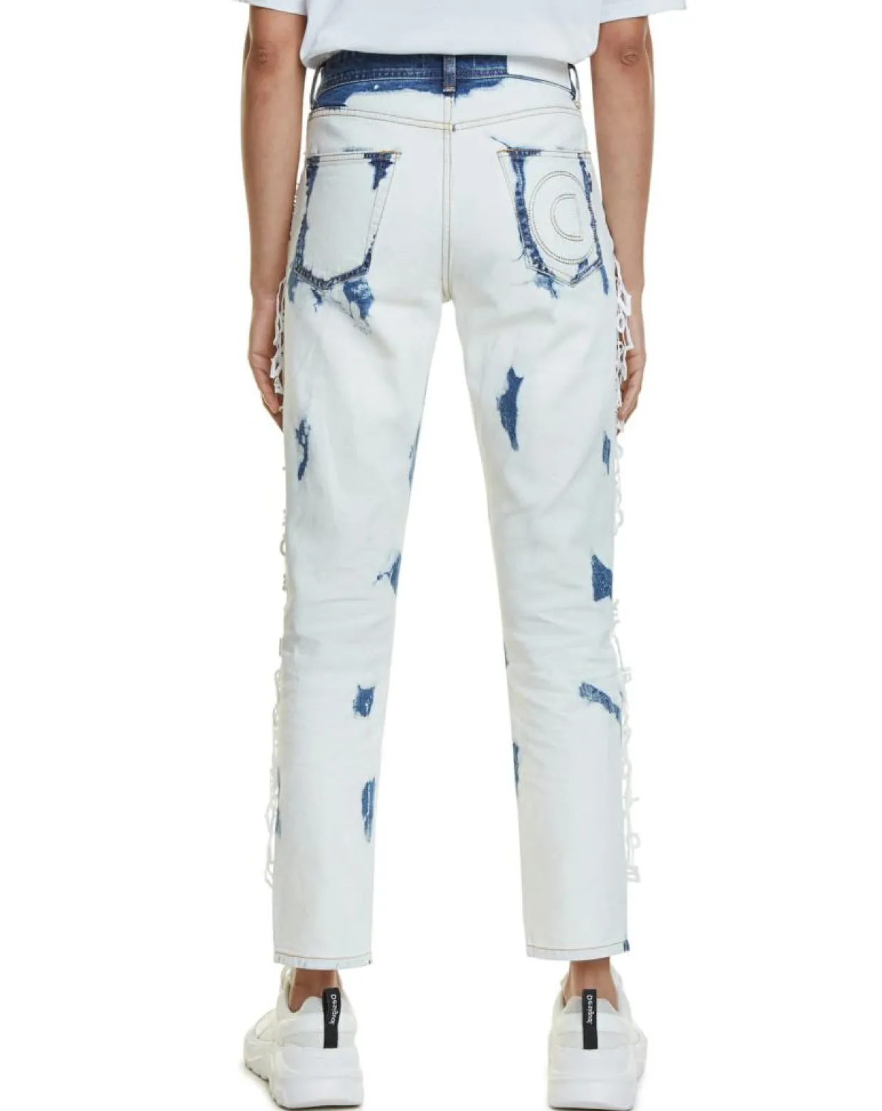 Femme Desigual Jeans^Jean Bleach blanc/bleu