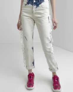 Femme Desigual Jeans^Jean Bleach blanc/bleu