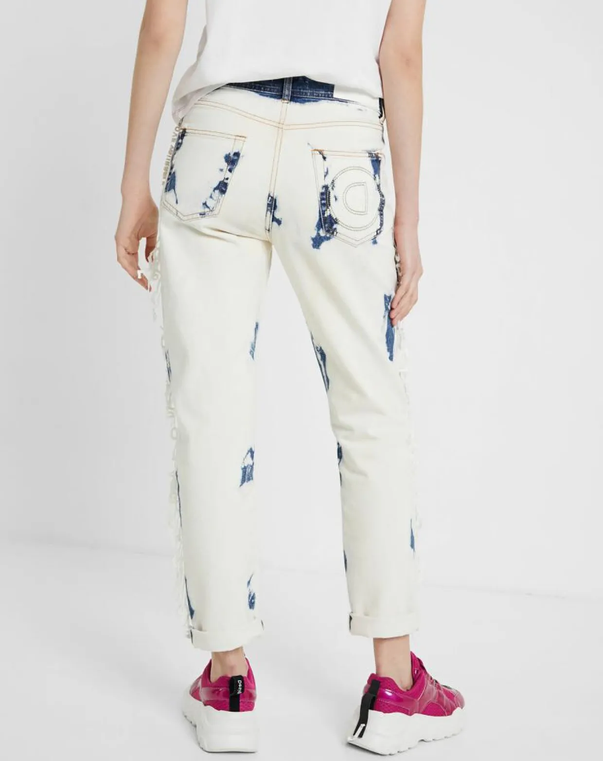 Femme Desigual Jeans^Jean Bleach blanc/bleu