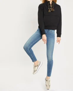 Jean bohemienne taille haute Skinny bleu moyen-Scotch & Soda New